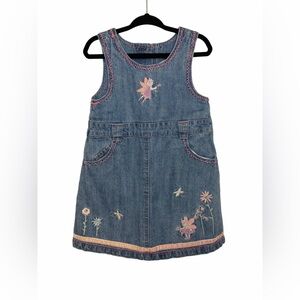 ✨ Girls Fairy Embroidered Denim Jumper Dress – Size 2T ✨